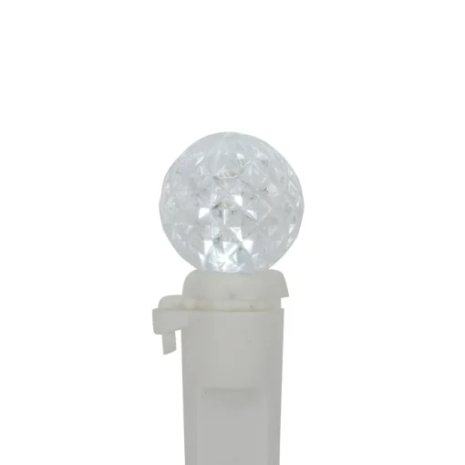 Best LED G12 Berry Christmas Lights - Pure White - 16' White Wire - 50 ct Globes