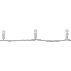 Best LED G12 Berry Christmas Lights - Pure White - 16' White Wire - 50 ct Globes
