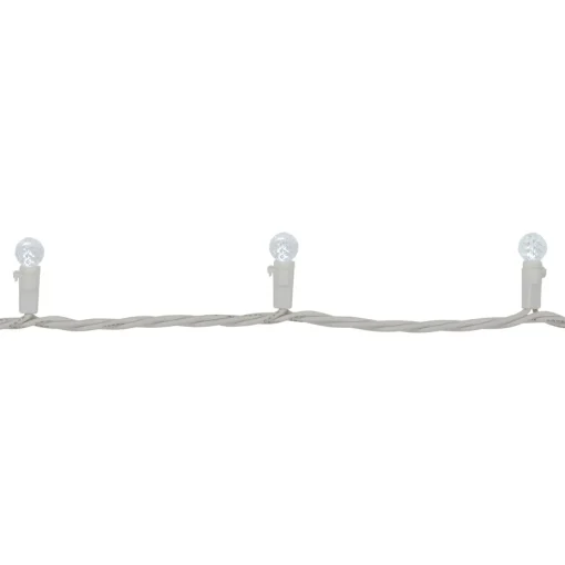 Best LED G12 Berry Christmas Lights - Pure White - 16' White Wire - 50 ct Globes