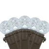 Clearance LED G12 Berry Christmas Lights - Pure White - 16' Brown Wire - 50 ct Globes