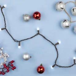 Clearance LED G12 Berry Christmas Lights - Pure White - 16' Brown Wire - 50 ct Globes