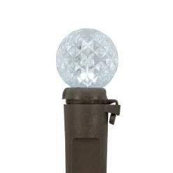 Clearance LED G12 Berry Christmas Lights - Pure White - 16' Brown Wire - 50 ct Globes