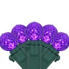 Outlet LED G12 Berry Christmas Lights - Purple - 16' Green Wire - 50 ct Globes