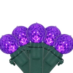 Outlet LED G12 Berry Christmas Lights - Purple - 16' Green Wire - 50 ct Globes