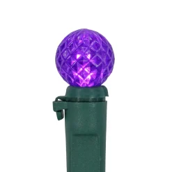 Outlet LED G12 Berry Christmas Lights - Purple - 16' Green Wire - 50 ct Globes