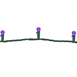 Outlet LED G12 Berry Christmas Lights - Purple - 16' Green Wire - 50 ct Globes