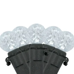 Outlet LED G12 Berry Christmas Lights - Pure White - 16' Black Wire - 50 ct Globes