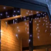 Best LED Ice Pillars Christmas Icicle Light Set - Pure White - 29' Clear Wire - 360ct Icicles