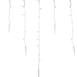 Best LED Ice Pillars Christmas Icicle Light Set - Pure White - 29' Clear Wire - 360ct Icicles