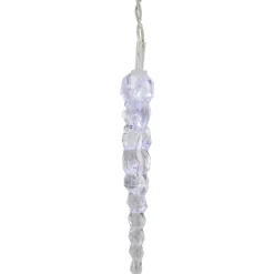 Best LED Ice Pillars Christmas Icicle Light Set - Pure White - 29' Clear Wire - 360ct Icicles