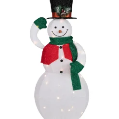 LED Lighted and Animated Tipping Hat Snowman Christmas Figure - 36" Snowmen