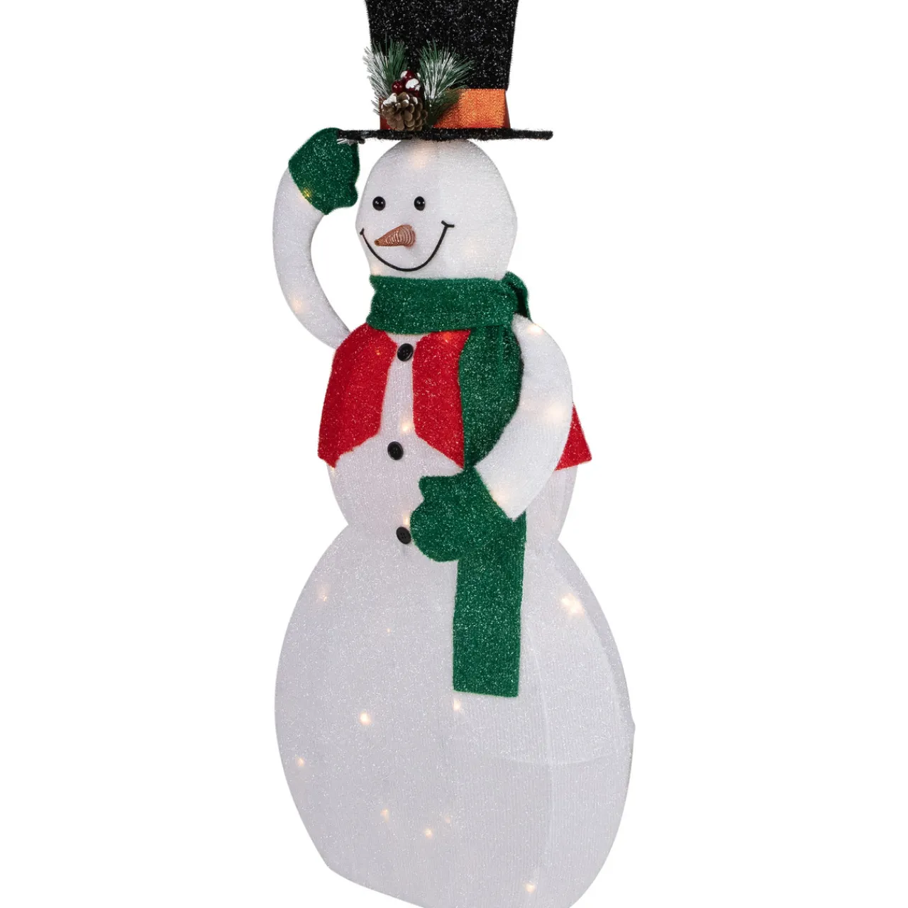 LED Lighted and Animated Tipping Hat Snowman Christmas Figure - 36" Snowmen