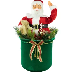 Online LED Lighted and Animated Gift Bag with Santa Claus Christmas Figure - 32" Santa Claus
