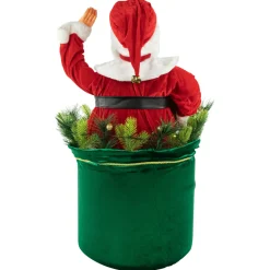 Online LED Lighted and Animated Gift Bag with Santa Claus Christmas Figure - 32