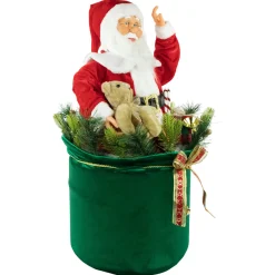 Online LED Lighted and Animated Gift Bag with Santa Claus Christmas Figure - 32