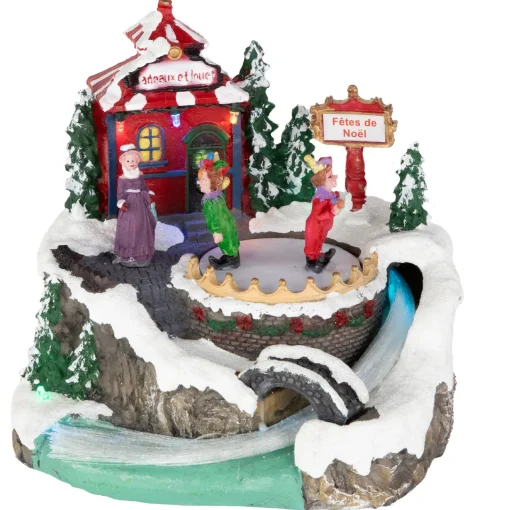 Clearance LED Lighted and Animated Christmas Scene Village Display Decoration - 7.75" Building Sets
