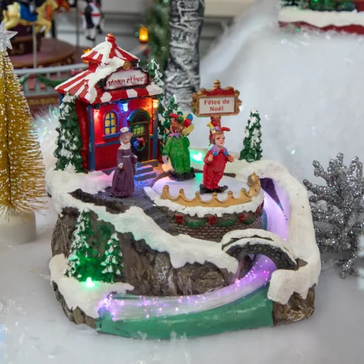 Clearance LED Lighted and Animated Christmas Scene Village Display Decoration - 7.75" Building Sets