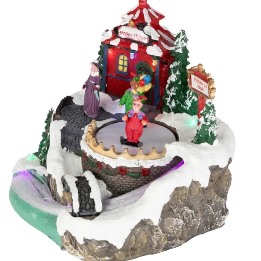 Clearance LED Lighted and Animated Christmas Scene Village Display Decoration - 7.75" Building Sets