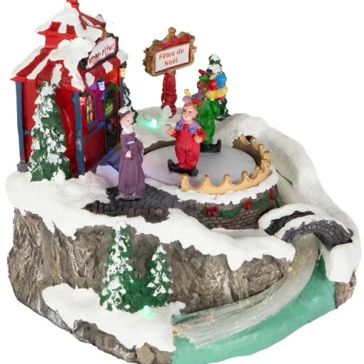 Clearance LED Lighted and Animated Christmas Scene Village Display Decoration - 7.75" Building Sets