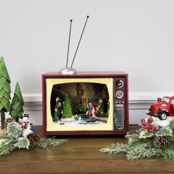 Outlet LED Lighted Animated and Musical TV Scene Christmas Display - 9.25" Animated & Musical
