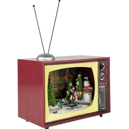 Outlet LED Lighted Animated and Musical TV Scene Christmas Display - 9.25" Animated & Musical