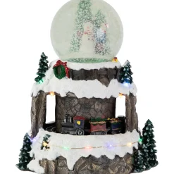 Sale LED Lighted Animated and Musical Christmas Snowman and Train Snow Globe - 9.25" Snow Globes