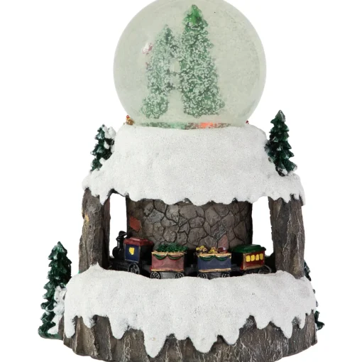 Sale LED Lighted Animated and Musical Christmas Snowman and Train Snow Globe - 9.25" Snow Globes