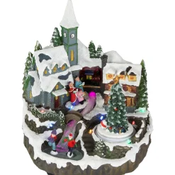 Discount LED Lighted Animated and Musical Christmas Village Display Decoration - 9.25" Building Sets