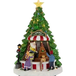 Online LED Lighted Animated and Musical Santa's Toy Shop Christmas Village Display - 13" Animated & Musical