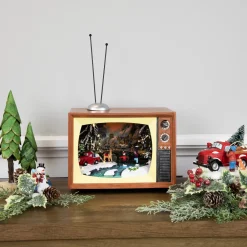 LED Lighted Animated Musical TV with Ice Skating Scene Christmas Display - 9.25" Animated & Musical