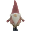 New LED Lighted Boy Gnome in Khaki Pants Christmas Figure - 16" - Mauve Gnomes