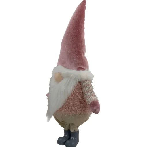 New LED Lighted Boy Gnome in Khaki Pants Christmas Figure - 16" - Mauve Gnomes