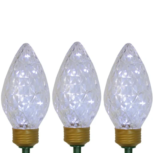 Best LED Lighted C9 Style Christmas Pathway Lawn Stakes - 3 ft - Clear - 3-Count Lawn Stakes