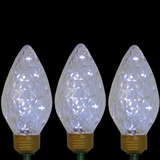 Best LED Lighted C9 Style Christmas Pathway Lawn Stakes - 3 ft - Clear - 3-Count Lawn Stakes