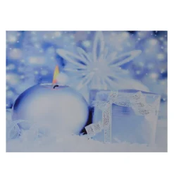Sale LED Lighted Candle and Gift Wintry Scene Christmas Canvas Wall Art 12" x 15.75" Door