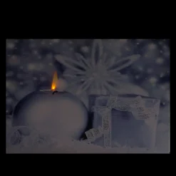 Sale LED Lighted Candle and Gift Wintry Scene Christmas Canvas Wall Art 12" x 15.75" Door