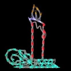 Sale LED Lighted Candle Christmas Window Silhouette - 17.5" - Multicolor Lights Window