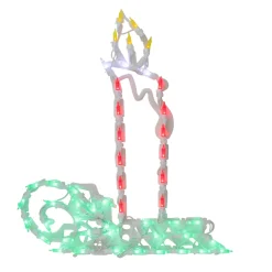 Sale LED Lighted Candle Christmas Window Silhouette - 17.5" - Multicolor Lights Window