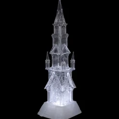 LED Lighted Castle Acrylic Christmas Decoration - 17.5
