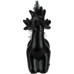 Discount LED Lighted Ceramic Sitting Reindeer with Christmas Tree - 6" - Warm White Lights Animals