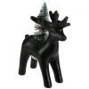 Clearance LED Lighted Ceramic Standing Reindeer with Christmas Tree - 7.5" - Warm White Lights Animals