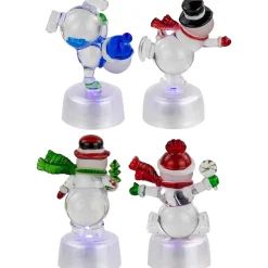 Hot LED Lighted Color Changing Snowmen Acrylic Christmas Decorations - 4.25