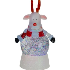 Sale LED Lighted Color Changing Reindeer Christmas Snow Globe - 8" Snow Globes
