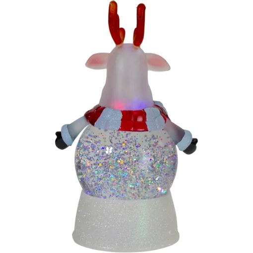 Sale LED Lighted Color Changing Reindeer Christmas Snow Globe - 8" Snow Globes