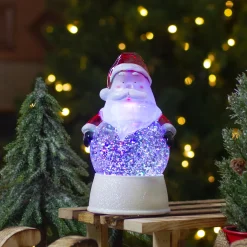Sale LED Lighted Color Changing Santa Christmas Snow Globe - 7" Snow Globes
