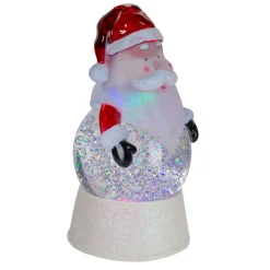 Sale LED Lighted Color Changing Santa Christmas Snow Globe - 7