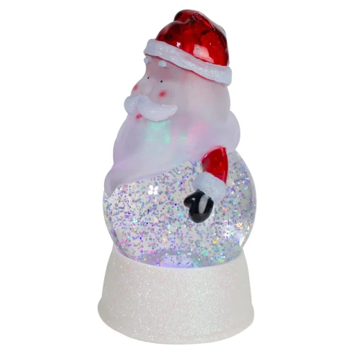 Sale LED Lighted Color Changing Santa Christmas Snow Globe - 7" Snow Globes