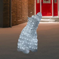 Clearance LED Lighted Commercial Grade Acrylic Polar Bear Outdoor Christmas Decoration - 18.5" - Pure White Lights Animals