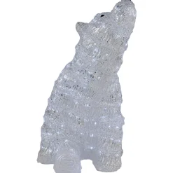 Clearance LED Lighted Commercial Grade Acrylic Polar Bear Outdoor Christmas Decoration - 18.5" - Pure White Lights Animals