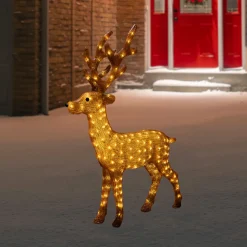 Outlet LED Lighted Commercial Grade Acrylic Reindeer Outdoor Christmas Decoration - 46" Animals